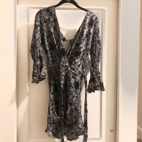 Free People "All the right ruffles" romper - rain blue - Picture 2 of 4